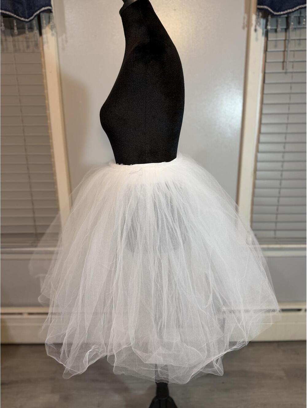 White Tulle Tutu Skirt Balletcore Fairycore Layered Mesh Mini XS - Picture 2 of 9